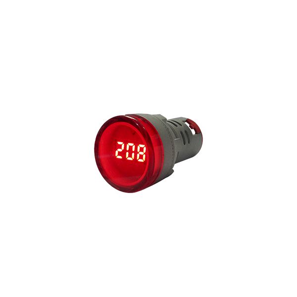 Voltimetro Digital 22mm Vermelho Metaltex V20-2R