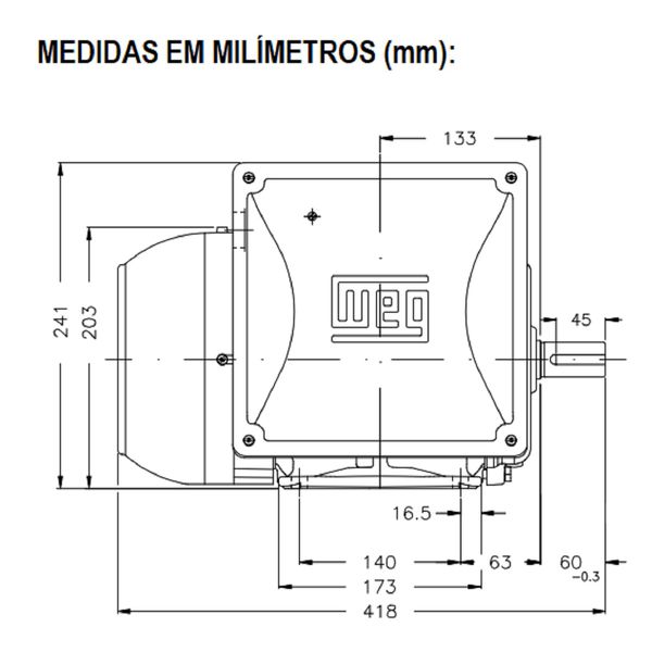 Motor Monofásico 7,5Cv 2P 3600 Rpm 220/440V Carcaça 132S W22