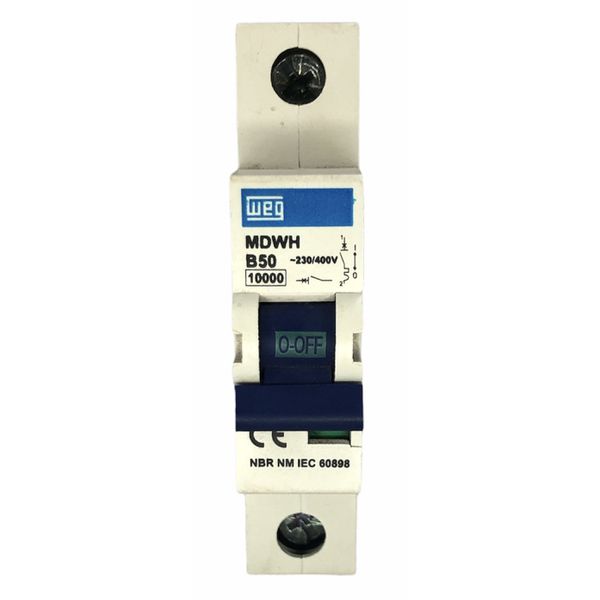 Disjuntor Unipolar 50A Curva B 440Vca 10KA Weg MDWH-B50