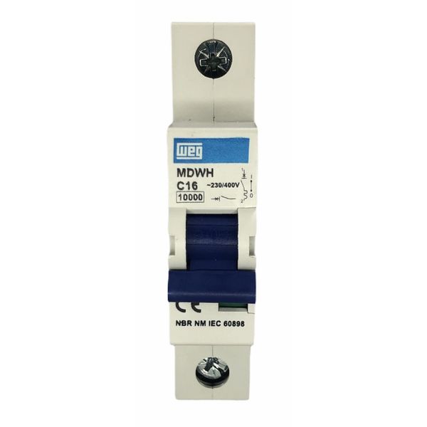Disjuntor Unipolar 16A Curva C 440Vca 10KA Weg MDWH-C16