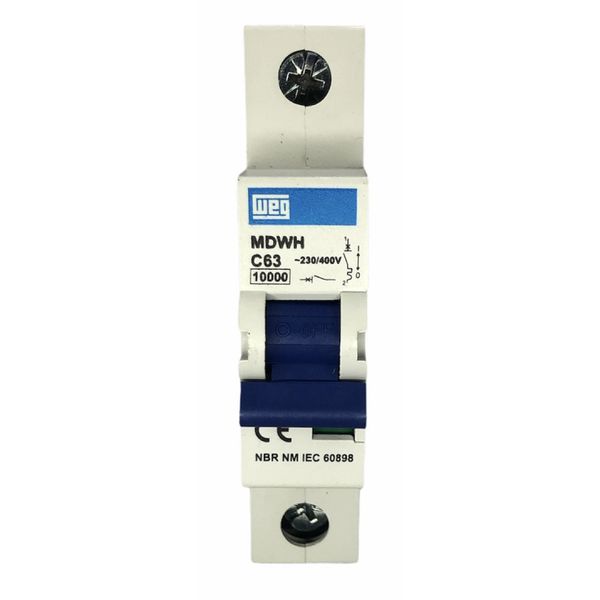 Disjuntor Unipolar 63A Curva C 440Vca 10KA Weg MDWH-C63