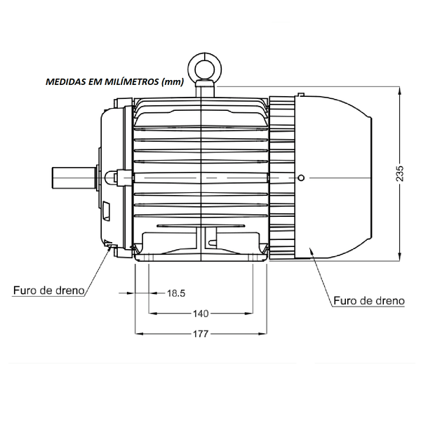 Motor Trifásico Weg 7.5CV 4 Polos 220/380V W22 IR3 
