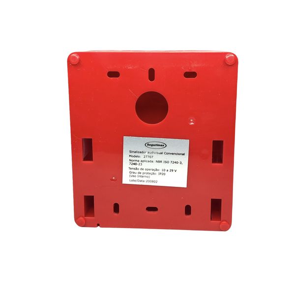 Sinalizador Audiovisual Com Sirene Segurimax 12/24V Convencional