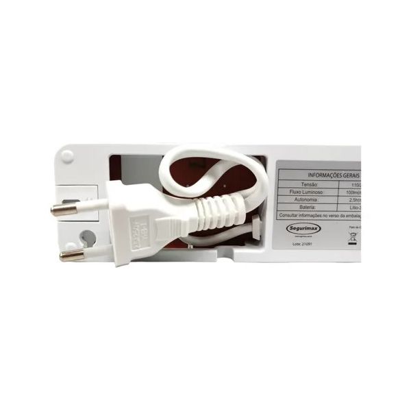 Luminaria De Emergência Slim Segurimax 30 Leds 70/100 Lumens Bivolt