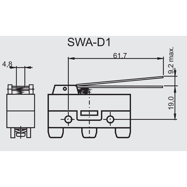 Micro Fim De Curso Haste Longa 15A Switerm SWAD1