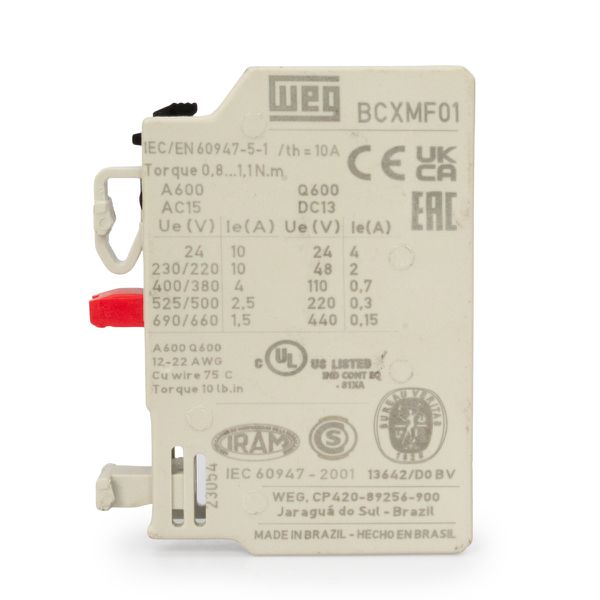 Bloco De Contato Aux.1NF Frontal P/ Contator Weg CWM