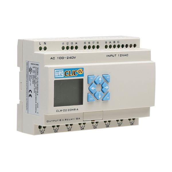 Controlador Lógico Programável WEG CLIC-02 100-240VCA 12 Ent Digitais e 8 Saidas Digitais 