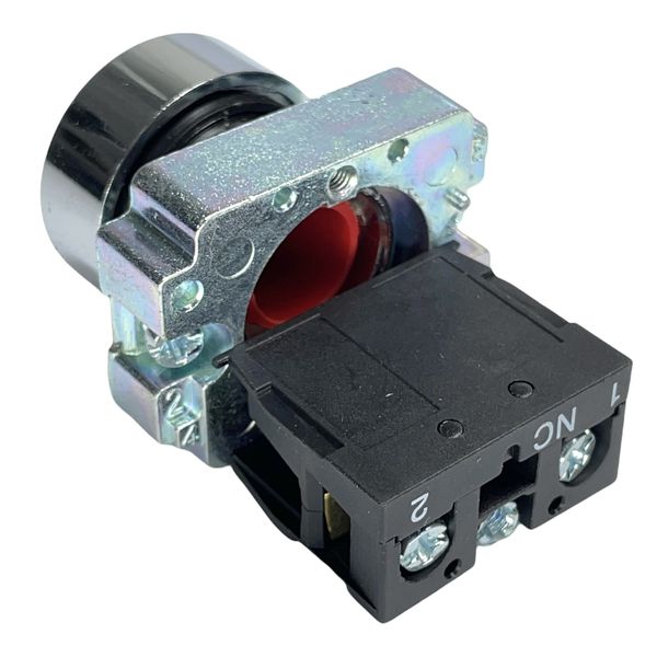 Botão Faceado Metálico Vermelho 22mm 1nf LK2BA42 Lukma