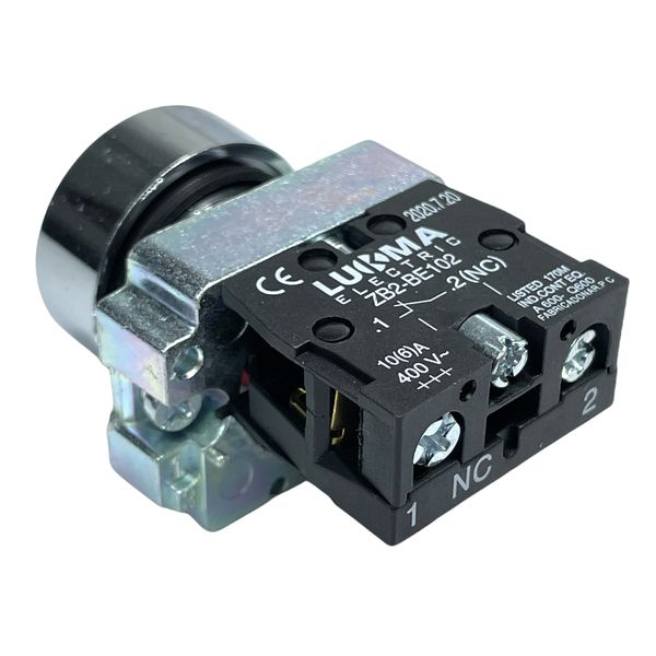 Botão Faceado Metálico Vermelho 22mm 1nf LK2BA42 Lukma