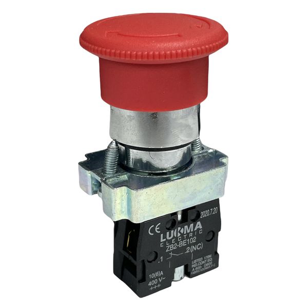 Botão Cogumelo Metálico Emergência Gira/Destrava 22mm 1nf 