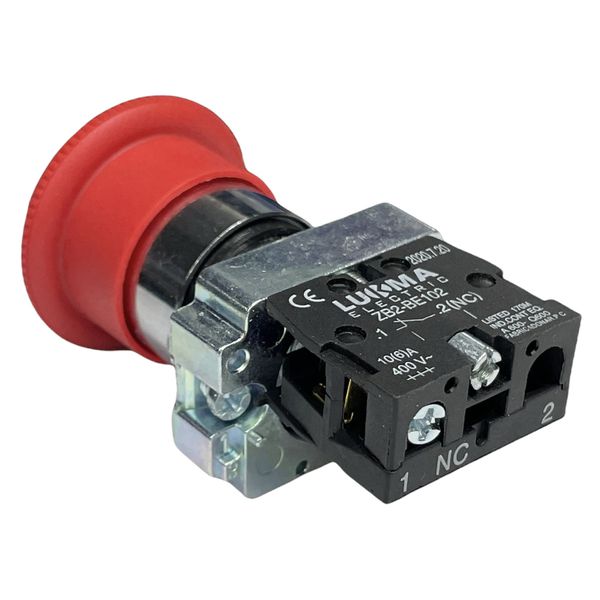 Botão Cogumelo Metálico Emergência Gira/Destrava 22mm 1nf 