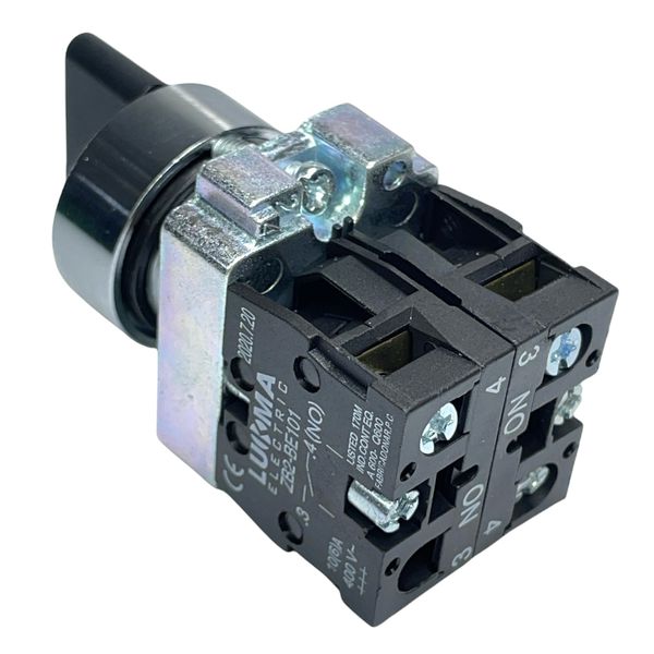 Botão Comutador Metálico 3 Posição Mola 22mm 2na LK2BD53