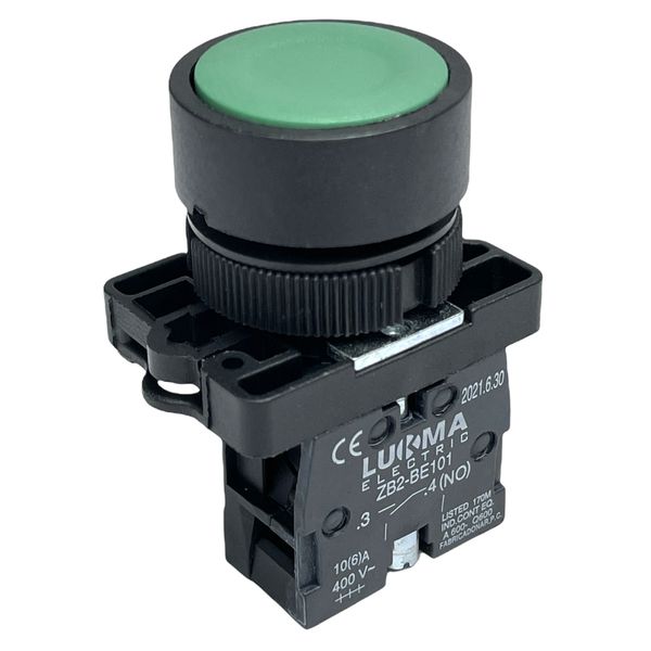 Botão Faceado 22mm 1na Verde LK2EA31 Lukma