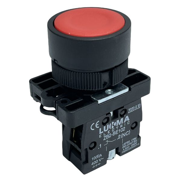 Botão Faceado 22mm 1nf Vermelho LK2EA42 Lukma