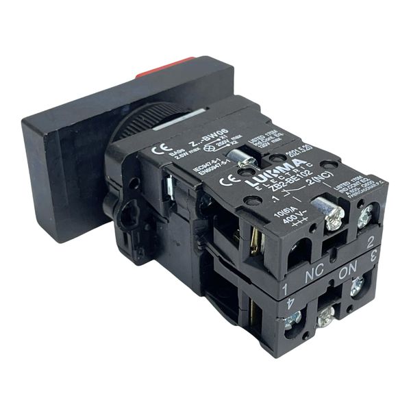 Botão Duplo Iluminado 22mm 1na + 1nf Verde/Vermelho Lukma