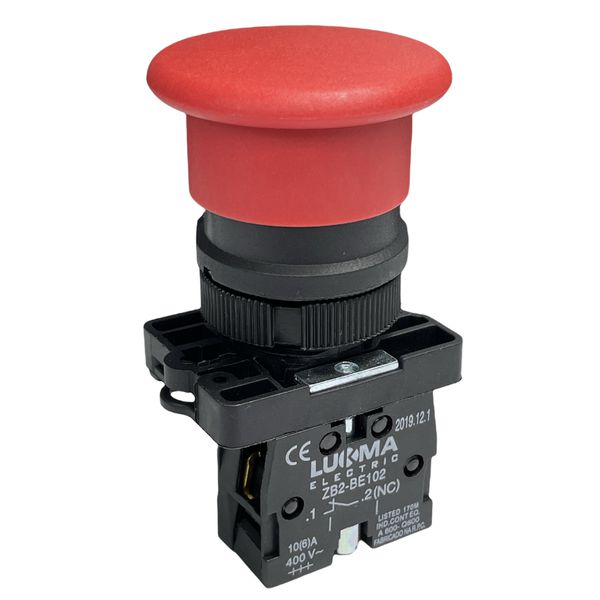 Botão Cogumelo Soco Emergência 22mm Verm 1nf LK2EC42 Lukma