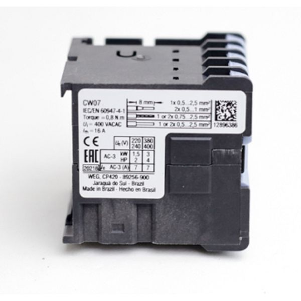 Mini Contator Tripolar 7a 110vca 1na Weg Cw07-10-30-110