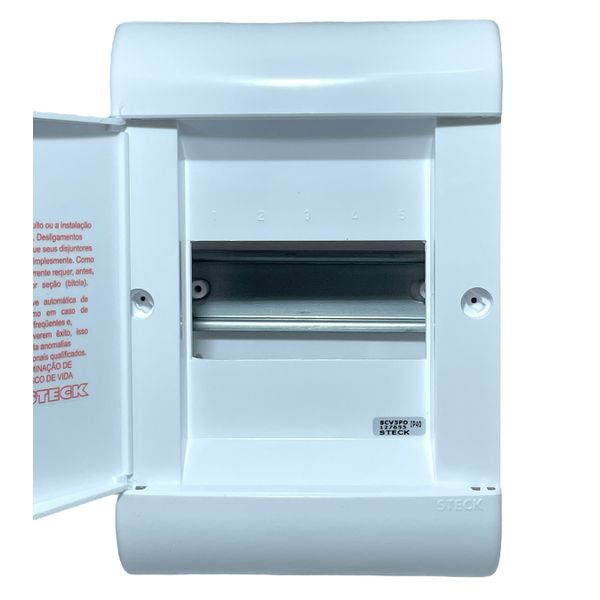 Quadro De Distribuição Sobrepor 1x5 Disjuntores Opaco Steck