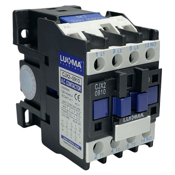 Contator Tripolar Lukma 9A 220Vca 1NA CJX20910 50/60Hz