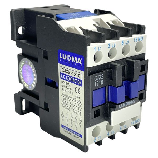 Contator Tripolar Lukma 12A 220Vca 1NA CJX21210 50/60Hz