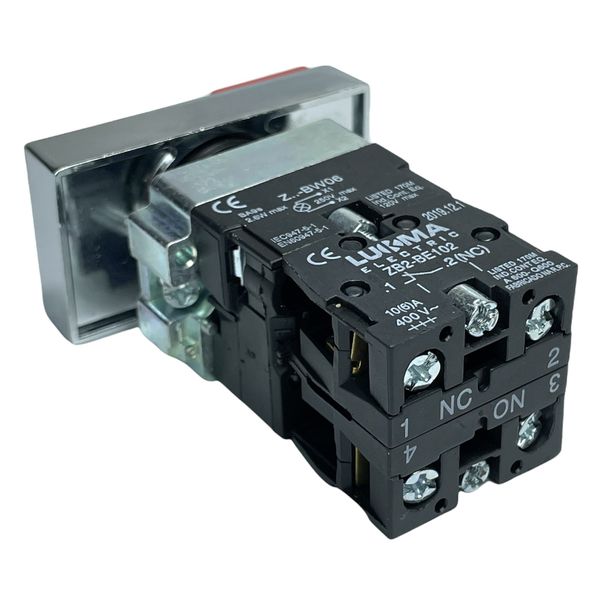 Botão Duplo Iluminado Metálico 22mm 1na + 1nf Verde/Vermelho