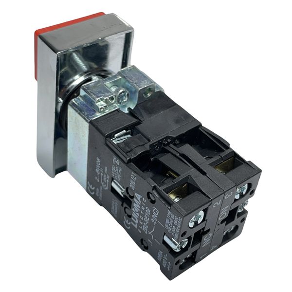 Botão Duplo Iluminado Metálico 22mm 1na + 1nf Verde/Vermelho