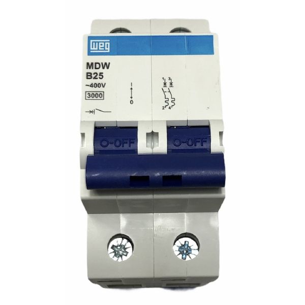 Disjuntor Bipolar Weg Din 25a Curva B 3ka MDW-B25-2