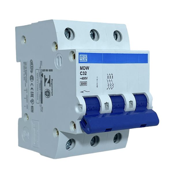 Disjuntor Tripolar Weg 32a Curva C 3KA Mdw-c32-3 