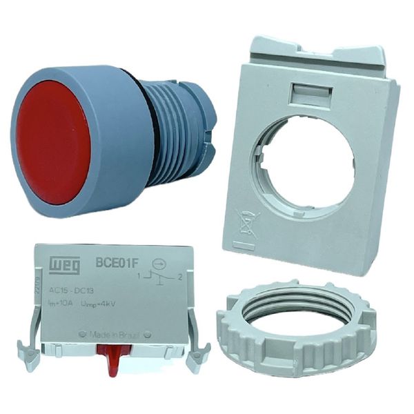 Botão De Pulso Faceado Vermelho 22mm 1na Weg Cew-bfm1