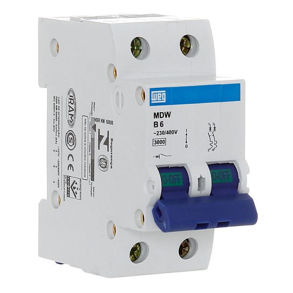 Disjuntor Bipolar Weg 6a Curva B 3ka Mdw-b6-2