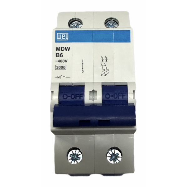 Disjuntor Bipolar Weg 6a Curva B 3ka Mdw-b6-2