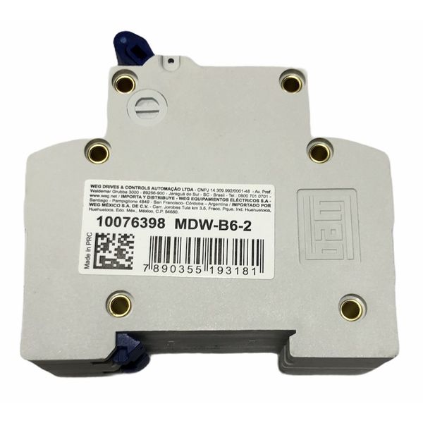 Disjuntor Bipolar Weg 6a Curva B 3ka Mdw-b6-2