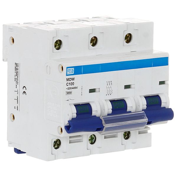Disjuntor Tripolar Weg Din 100a Curva C 3KA MDW-C100-3
