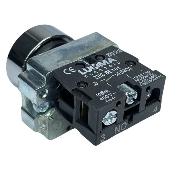 Botão Faceado Metálico Amarelo 22mm 1na LK2BA51 Lukma