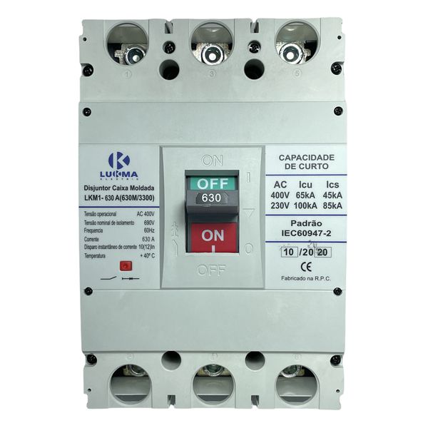 Disjuntor Caixa Moldada 630A 220-100KA/400-65KA Lukma
