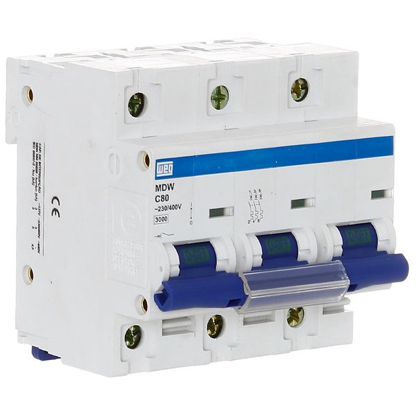 Disjuntor Tripolar Weg Din 80a Curva C 3KA Mdw-c80-3