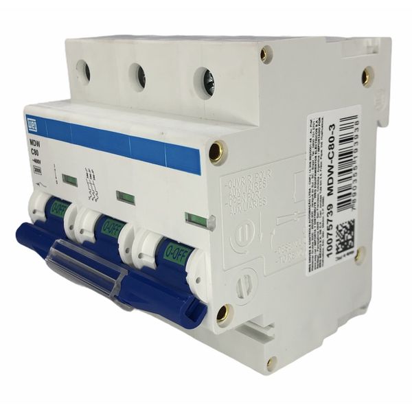 Disjuntor Tripolar Weg Din 80a Curva C 3KA Mdw-c80-3
