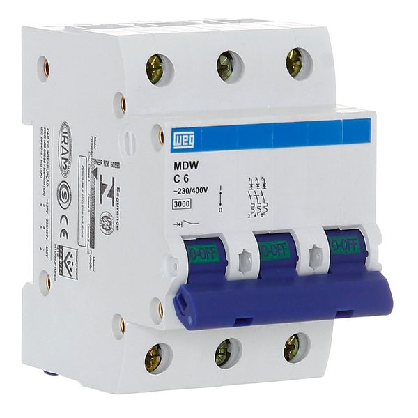 Disjuntor Tripolar Weg Din 6a Curva C 3KA MDW-C6-3