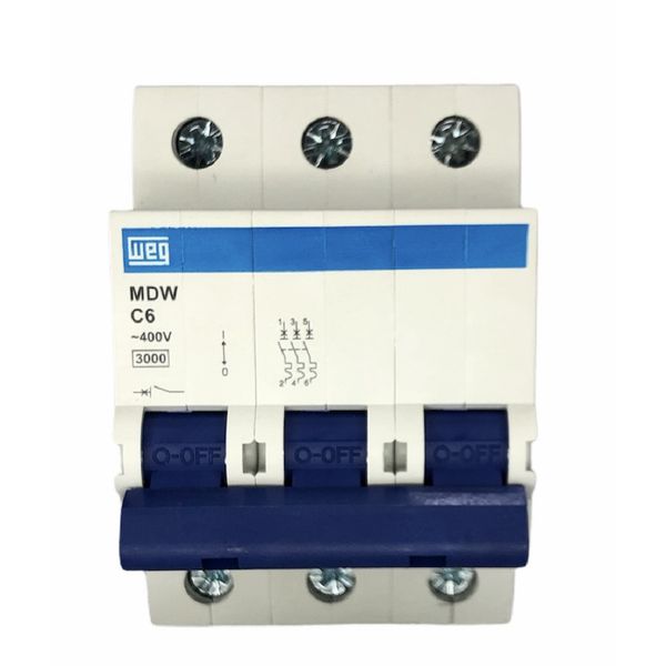 Disjuntor Tripolar Weg Din 6a Curva C 3KA MDW-C6-3