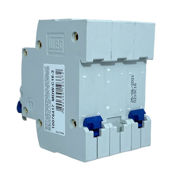Disjuntor Tripolar Weg Din 16A Curva C 3KA MDW-C16-3