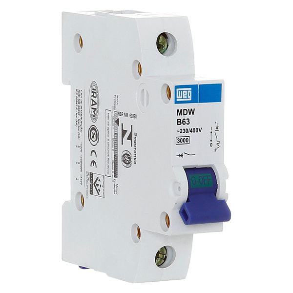 Disjuntor Unipolar Weg Din 63a 3ka Curva B MDW-B63