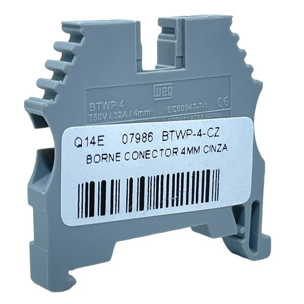Borne Sak Conector 4mm Cinza Tipo Parafuso Weg Btwp-4-cz