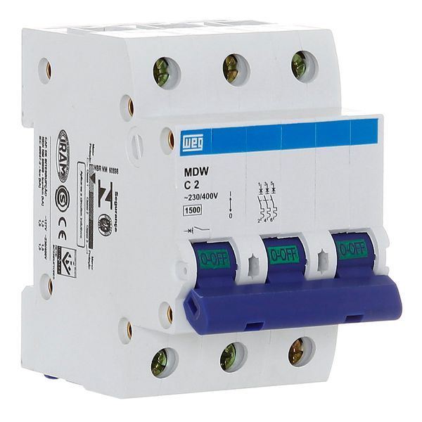 Disjuntor Tripolar Weg 2a Curva C 3KA Mdw-c2-3