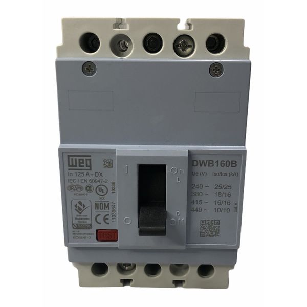Disjuntor Caixa Moldada 125a Weg Dwb160b125-3dx (25ka 220v)