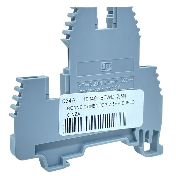 Borne Sak Conector 2,5mm Cinza Parafuso Duplo Weg Btwd-2,5n