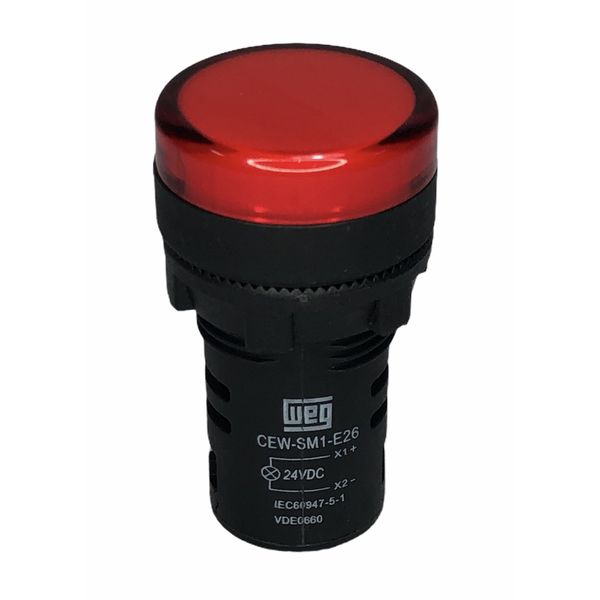Sinaleiro De Led Vermelho Weg 22mm 24vcavcc Ip54 Cew-sm1-e26