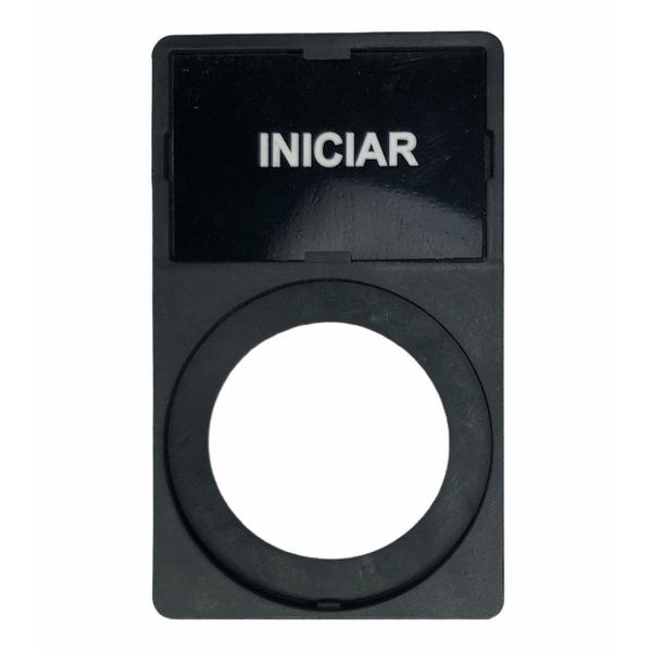 Porta Plaqueta + Plaqueta Iniciar Para Botões 22mm Weg