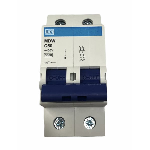 Disjuntor Bipolar Weg 50a Curva C 3ka MDW-C50-2