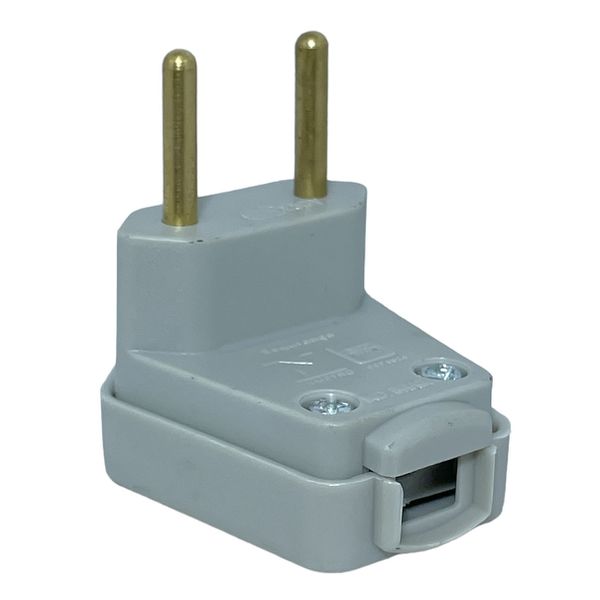 Plugue Macho 2P Weg 90° 10A 250V Cinza 13302196