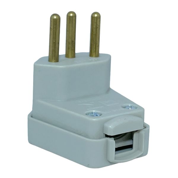 Plugue Macho 2P+T Weg 90° 10A 250V Cinza 13302173